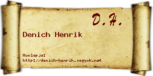 Denich Henrik névjegykártya